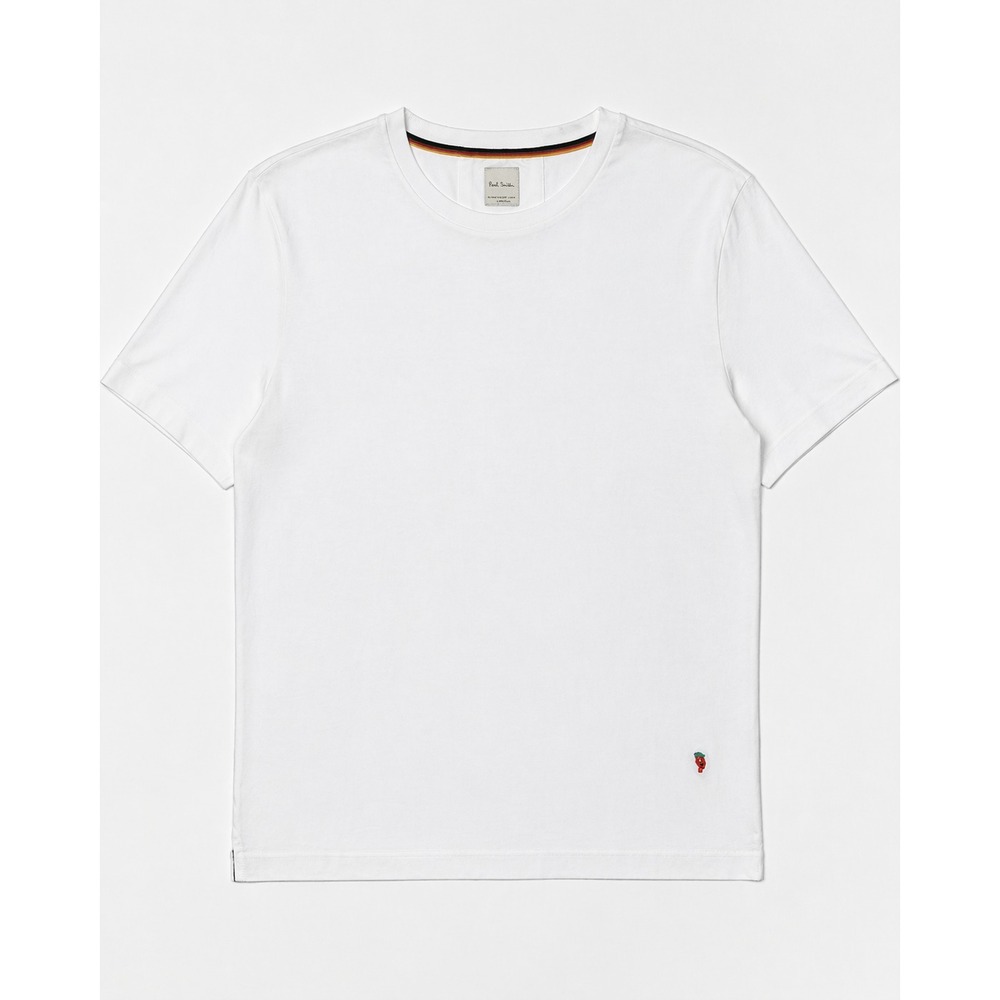 Paul Smith Men's Large White T-Shirt 100% Cotton Strawberry Logo Top Quality‎